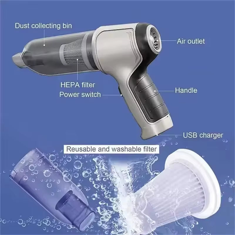 Multi-Functional Wireless Vacuum Cleaner Hepa Filter Dry and Wet Dual Use USB Rechargeable Vacuum Cleaner